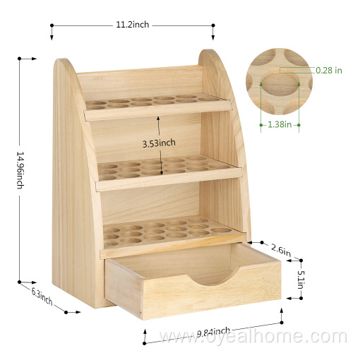 3 Layers Wooden Essential Oil Storage Shelf